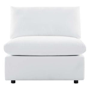 Modway Furniture Commix Sunbrella® Outdoor Armless Chair – Luxurious Comfort & Modern Design for Stylish Patios White EEI-4905-WHI