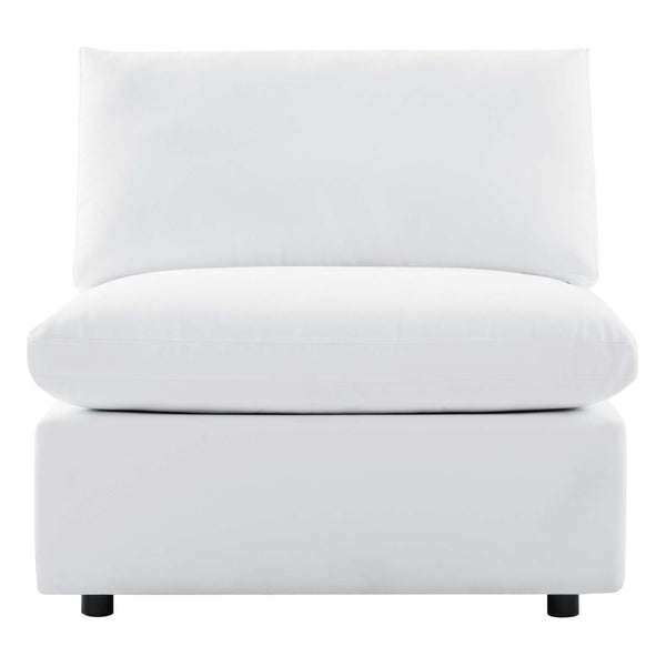 Modway Furniture Commix Sunbrella® Outdoor Armless Chair – Luxurious Comfort & Modern Design for Stylish Patios White EEI-4905-WHI