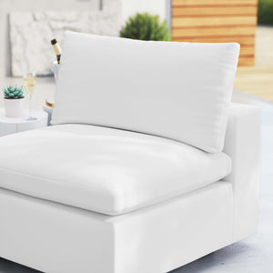 Modway Furniture Commix Sunbrella® Outdoor Armless Chair – Luxurious Comfort & Modern Design for Stylish Patios White EEI-4905-WHI