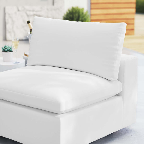 Modway Furniture Commix Sunbrella® Outdoor Armless Chair – Luxurious Comfort & Modern Design for Stylish Patios White EEI-4905-WHI