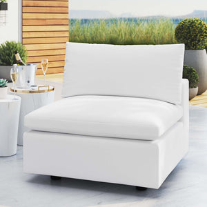 Modway Furniture Commix Sunbrella® Outdoor Armless Chair – Luxurious Comfort & Modern Design for Stylish Patios White EEI-4905-WHI