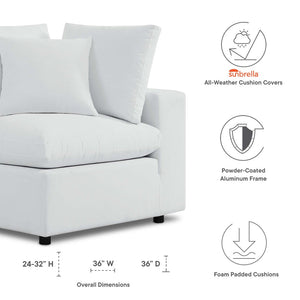 Modway Furniture Commix Sunbrella® Outdoor Corner Chair - Stylish, Weather-Resistant Seating for Patios & Poolsides White EEI-4907-WHI
