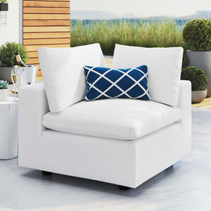Modway Furniture Commix Sunbrella® Outdoor Corner Chair - Stylish, Weather-Resistant Seating for Patios & Poolsides White EEI-4907-WHI