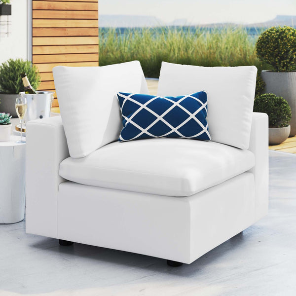 Modway Furniture Commix Sunbrella® Outdoor Corner Chair - Stylish, Weather-Resistant Seating for Patios & Poolsides White EEI-4907-WHI