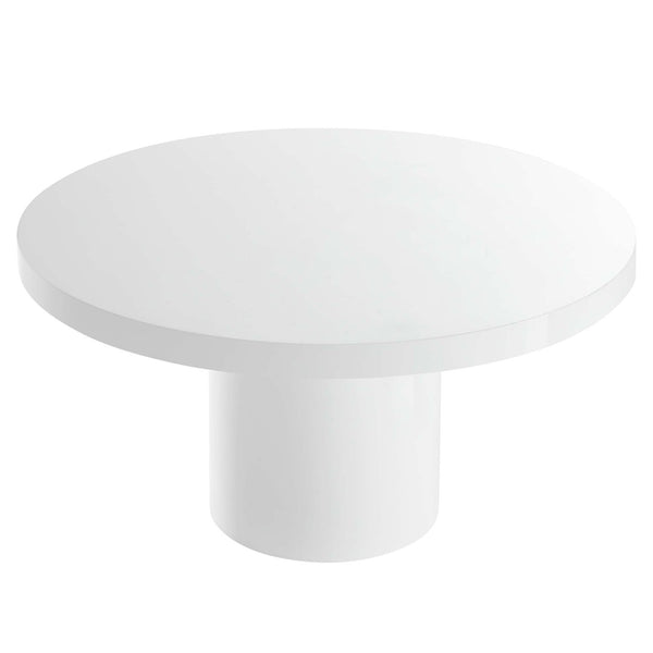 Modway Furniture Gratify 60" Round Dining Table - Modern High-Gloss Centerpiece for 6, Durable & Stylish Design EEI-4910-WHI