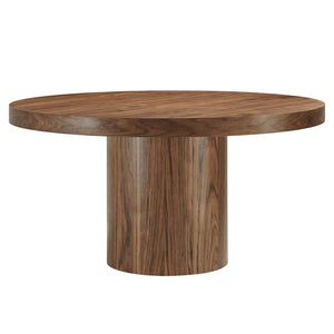 Modway Furniture Gratify 60" Round Dining Table - Contemporary Style for Memorable Gatherings and Everyday Use Walnut EEI-4911-WAL