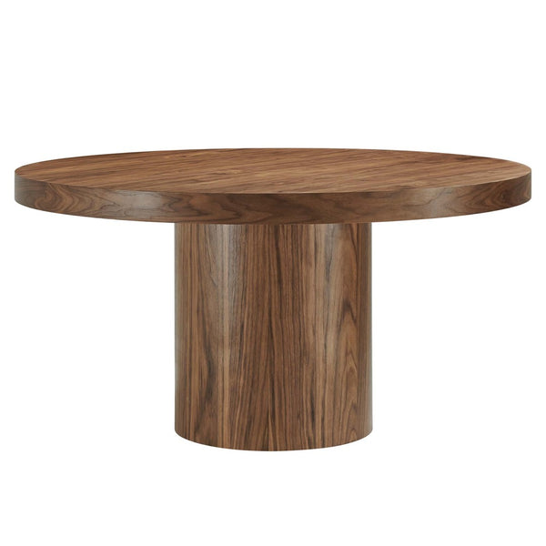 Modway Furniture Gratify 60" Round Dining Table - Contemporary Style for Memorable Gatherings and Everyday Use Walnut EEI-4911-WAL