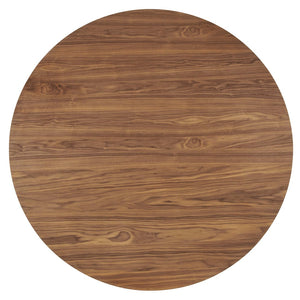 Modway Furniture Gratify 60" Round Dining Table - Contemporary Style for Memorable Gatherings and Everyday Use Walnut EEI-4911-WAL