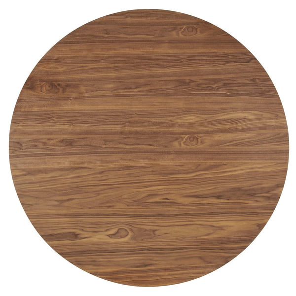 Modway Furniture Gratify 60" Round Dining Table - Contemporary Style for Memorable Gatherings and Everyday Use Walnut EEI-4911-WAL