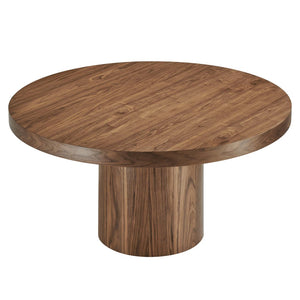 Modway Furniture Gratify 60" Round Dining Table - Contemporary Style for Memorable Gatherings and Everyday Use Walnut EEI-4911-WAL