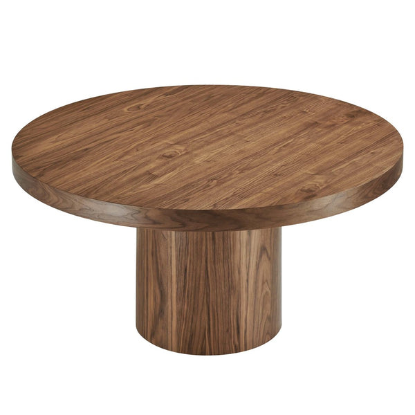 Modway Furniture Gratify 60" Round Dining Table - Contemporary Style for Memorable Gatherings and Everyday Use Walnut EEI-4911-WAL