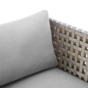 Modway Furniture Harmony Sunbrella® Outdoor Armchair - All-Weather Aluminum Frame with Stylish Basket Weave Design EEI-4954-TAN-GRY