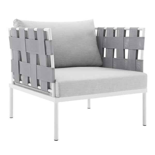 Modway Furniture Harmony Outdoor Patio Aluminum Armchair with Sunbrella® Cushions - Modern, Lightweight Comfort EEI-4956-GRY-GRY
