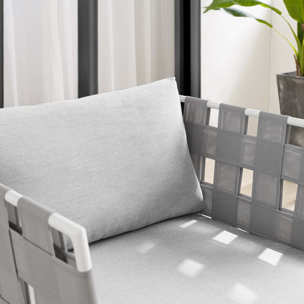 Modway Furniture Harmony Outdoor Patio Aluminum Armchair with Sunbrella® Cushions - Modern, Lightweight Comfort EEI-4956-GRY-GRY