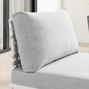 Modway Furniture Harmony Sunbrella® Armless Outdoor Patio Chair - Durable Aluminum Frame, Stylish Taupe Gray Weave EEI-4957-TAU-GRY