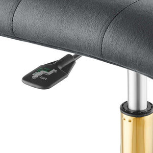 Modway Furniture Prim Armless Performance Velvet Office Chair - Modern Ergonomic Design for Stylish Workspaces Gold Gray EEI-4973-GLD-GRY