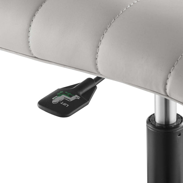 Modway Furniture Ripple Armless Vegan Leather Office Chair – Modern Comfort for Home or Workspace, Adjustable & Stylish EEI-4974-BLK-LGR