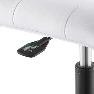 Modway Furniture Prim Armless Vegan Leather Office Chair - Modern Style, Ergonomic Comfort for Home & Office Use EEI-4975-BLK-WHI