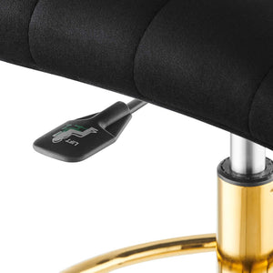 Modway Furniture Ripple Armless Performance Velvet Drafting Chair - Luxurious Comfort with Polished Gold Frame Gold Black EEI-4976-GLD-BLK