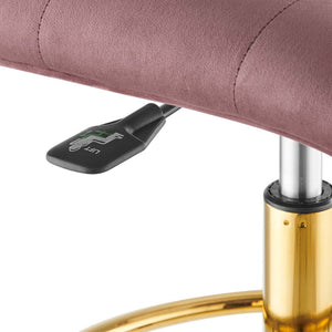 Modway Furniture Prim Armless Performance Velvet Drafting Chair – Modern Style, Adjustable Height, and Comfort Features Gold Dusty Rose EEI-4977-GLD-DUS
