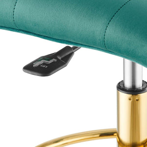 Modway Furniture Prim Armless Performance Velvet Drafting Chair – Modern Style, Adjustable Height, and Comfort Features Gold Teal EEI-4977-GLD-TEA