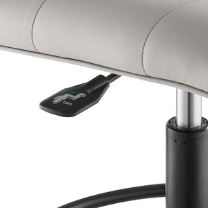 Modway Furniture Prim Armless Vegan Leather Drafting Chair – Stylish Comfort, Adjustable Height, Modern Design Excellence Black Light Gray EEI-4979-BLK-LGR