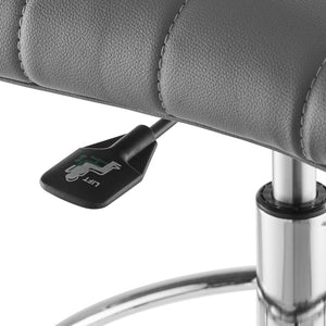 Modway Furniture Ripple Armless Vegan Leather Drafting Chair - Ergonomic Comfort, Sleek Chrome Frame, and Mobility Silver Gray EEI-4980-SLV-GRY