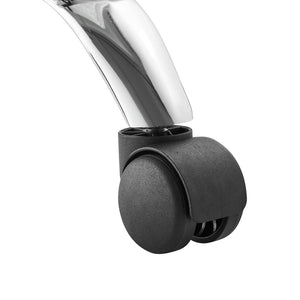 Modway Furniture Ripple Armless Vegan Leather Drafting Chair - Ergonomic Comfort, Sleek Chrome Frame, and Mobility Silver White EEI-4980-SLV-WHI