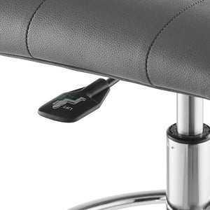 Modway Furniture Prim Armless Vegan Leather Drafting Chair - Ergonomic Comfort for Modern Workspaces & Studios Silver Gray EEI-4981-SLV-GRY