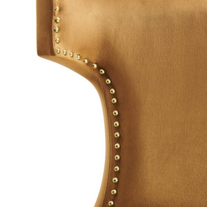 Modway Furniture Curve Performance Velvet Dining Chairs Set of 2 - Chic Hourglass Design with Stain-Resistant Upholstery EEI-5008-COG