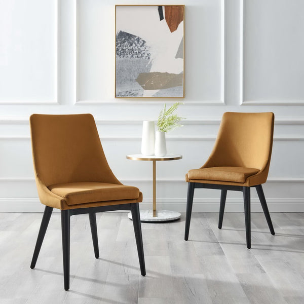 Modway Furniture Viscount Performance Velvet Dining Chair - Stylish Cognac Accent for Dining, Living & Versatile Spaces EEI-5009-COG