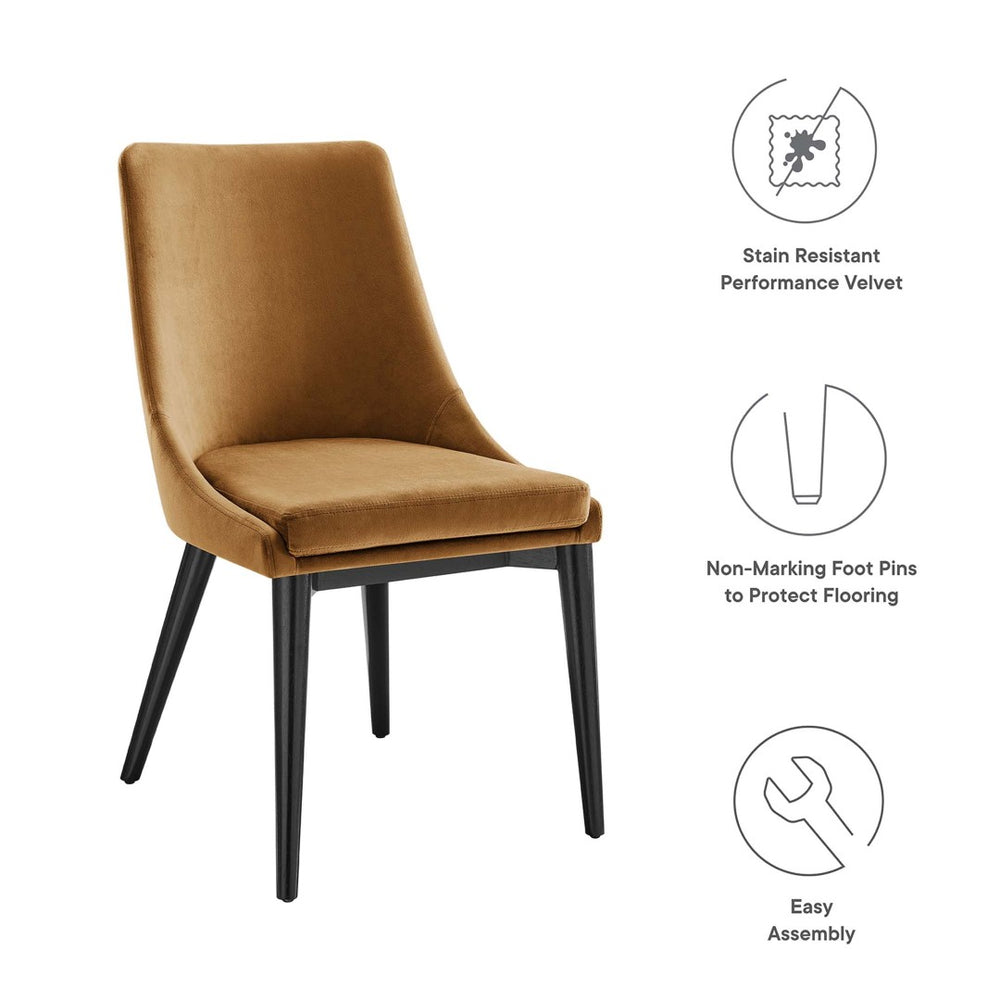 Modway Furniture Viscount Performance Velvet Dining Chair - Stylish Cognac Accent for Dining, Living & Versatile Spaces EEI-5009-COG