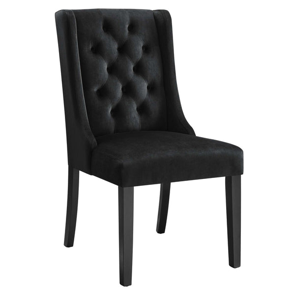 Modway Furniture Baronet Performance Velvet Dining Chairs Set of 2 - Timeless Tufted Style with Modern Comfort Black EEI-5013-BLK