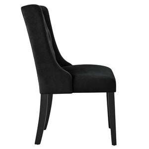 Modway Furniture Baronet Performance Velvet Dining Chairs Set of 2 - Timeless Tufted Style with Modern Comfort Black EEI-5013-BLK