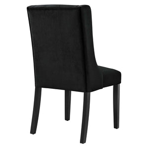 Modway Furniture Baronet Performance Velvet Dining Chairs Set of 2 - Timeless Tufted Style with Modern Comfort Black EEI-5013-BLK