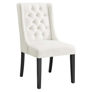 Modway Furniture Baronet Performance Velvet Dining Chairs Set of 2 - Timeless Tufted Style with Modern Comfort White EEI-5013-WHI