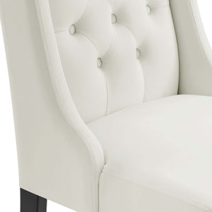 Modway Furniture Baronet Performance Velvet Dining Chairs Set of 2 - Timeless Tufted Style with Modern Comfort White EEI-5013-WHI