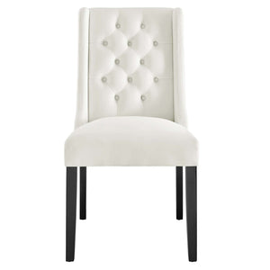 Modway Furniture Baronet Performance Velvet Dining Chairs Set of 2 - Timeless Tufted Style with Modern Comfort White EEI-5013-WHI