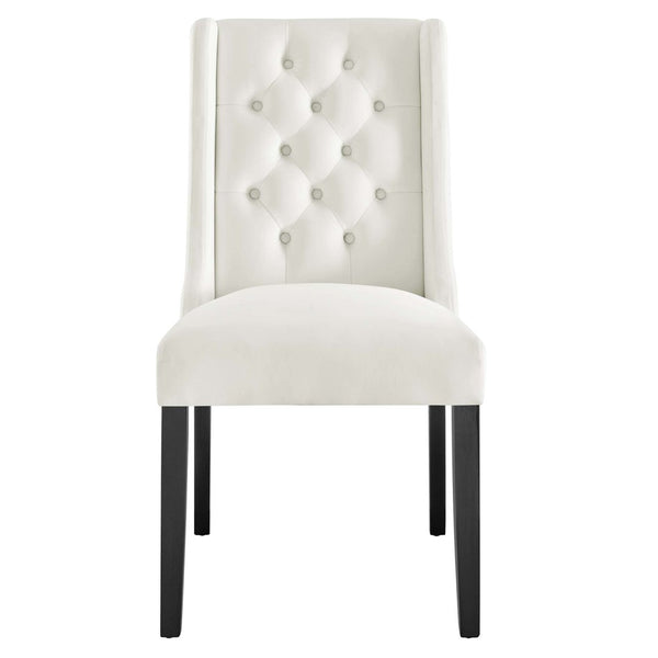 Modway Furniture Baronet Performance Velvet Dining Chairs Set of 2 - Timeless Tufted Style with Modern Comfort White EEI-5013-WHI