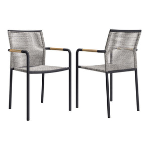 Modway Furniture Serenity Outdoor Patio Armchairs Set of 2 - Stylish, Durable, Weather-Resistant Comfort for All! EEI-5036-LGR
