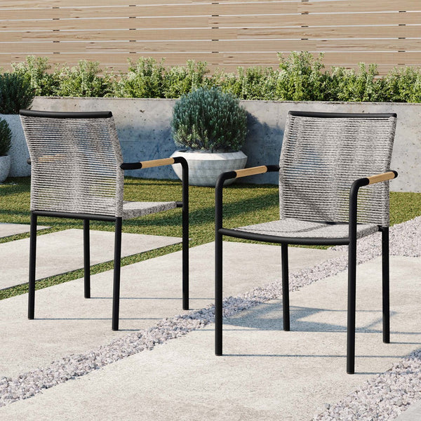 Modway Furniture Serenity Outdoor Patio Armchairs Set of 2 - Stylish, Durable, Weather-Resistant Comfort for All! EEI-5036-LGR