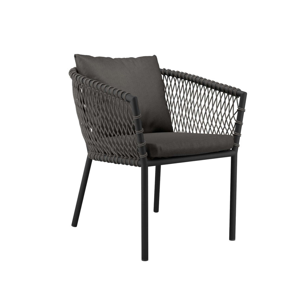 Modway Furniture Sailor Outdoor Dining Armchair - Charcoal, Durable Aluminum Frame, Plush Cushions for Comfort & Style EEI-5040-CHA-CHA