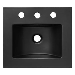 Modway Furniture Steamforge 18" Bathroom Vanity with Ceramic Sink - Space-Saving Design for Modern Small Spaces EEI-6412-BLK-BLK