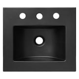 Modway Furniture Cayman 18" Bathroom Sink Black 15.5 x 17.5 x 6