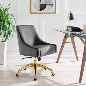Modway Furniture Discern Performance Velvet Office Chair - Luxurious Comfort, Adjustable Ergonomics, Modern Design Gray EEI-5079-GRY