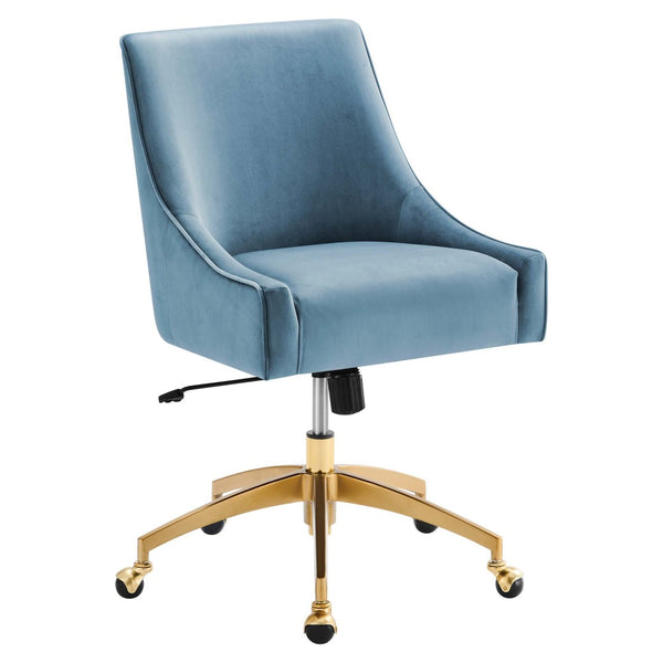 Modway Furniture Discern Performance Velvet Office Chair - Luxurious Comfort, Adjustable Ergonomics, Modern Design Light Blue EEI-5079-LBU