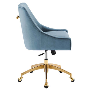 Modway Furniture Discern Performance Velvet Office Chair - Luxurious Comfort, Adjustable Ergonomics, Modern Design Light Blue EEI-5079-LBU
