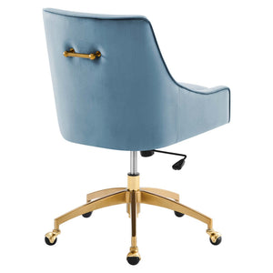 Modway Furniture Discern Performance Velvet Office Chair - Luxurious Comfort, Adjustable Ergonomics, Modern Design Light Blue EEI-5079-LBU