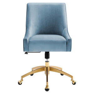 Modway Furniture Discern Performance Velvet Office Chair - Luxurious Comfort, Adjustable Ergonomics, Modern Design Light Blue EEI-5079-LBU