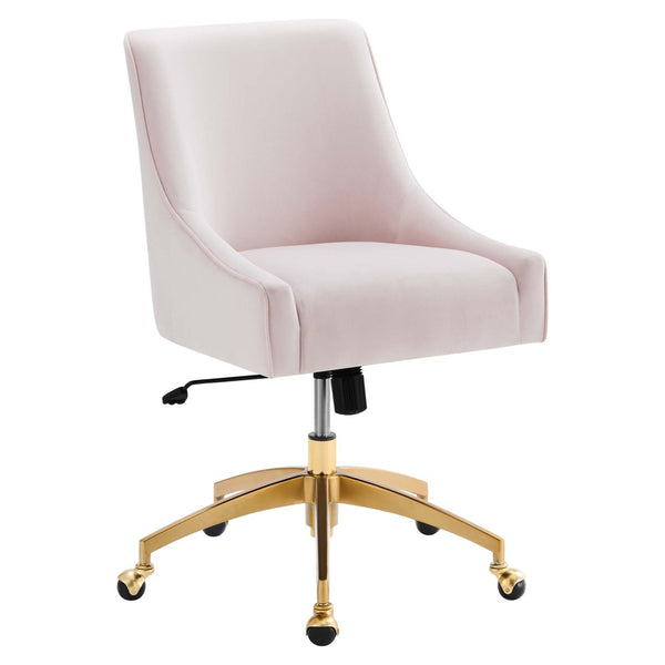 Modway Furniture Discern Performance Velvet Office Chair - Luxurious Comfort, Adjustable Ergonomics, Modern Design Pink EEI-5079-PNK